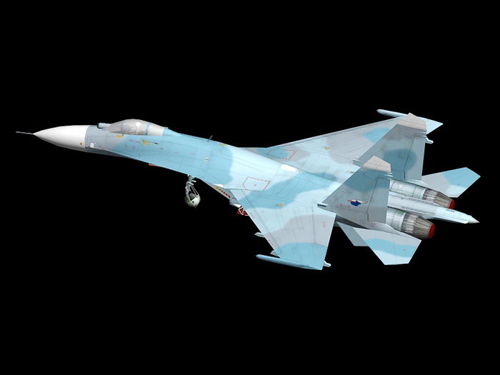 Su-27 Fighter Aircraft 3d rendering