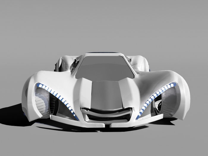 Future Sports Car 3d rendering