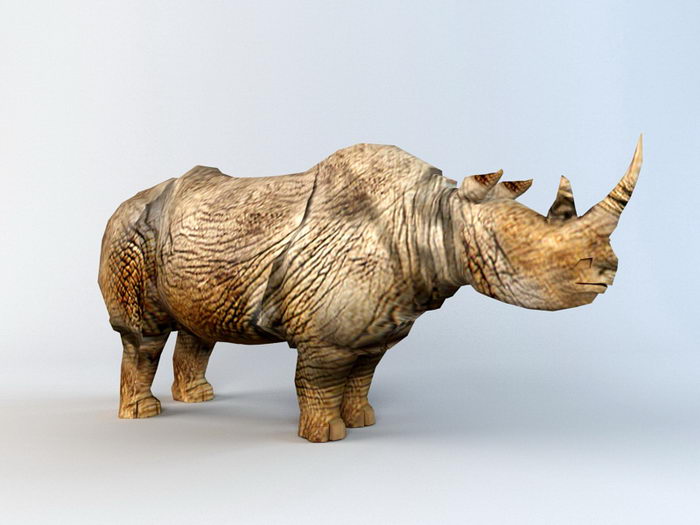 Animated Rhinoceros Rig 3d rendering