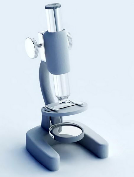 Optical Microscope 3d rendering