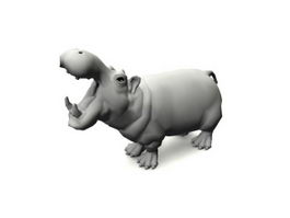Animated Hippo Rig 3d preview