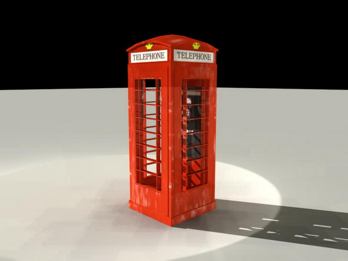 Vintage Telephone Booth 3d model Maya files free download