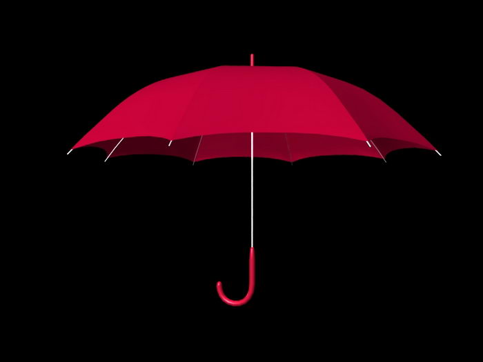Red Umbrella 3d rendering