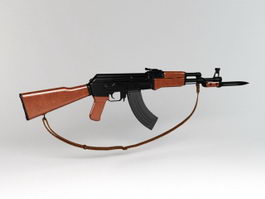 AK-47 with Bayonet 3d model preview
