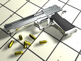 Desert Eagle Pistol with Ammunition 3d preview