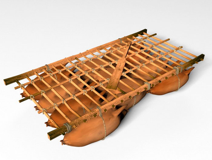 Sheepskin Raft 3d rendering