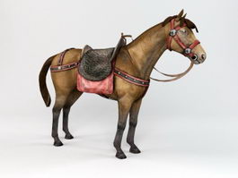 War Horse with Saddle 3d model preview
