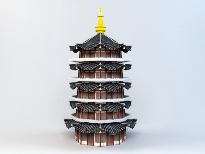 Leifeng Pagoda 3d rendering