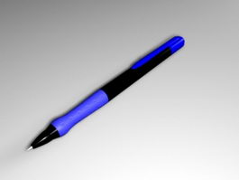 Blue Ballpoint Pen 3d model preview