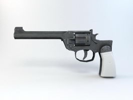 Vintage Revolver Gun 3d model preview