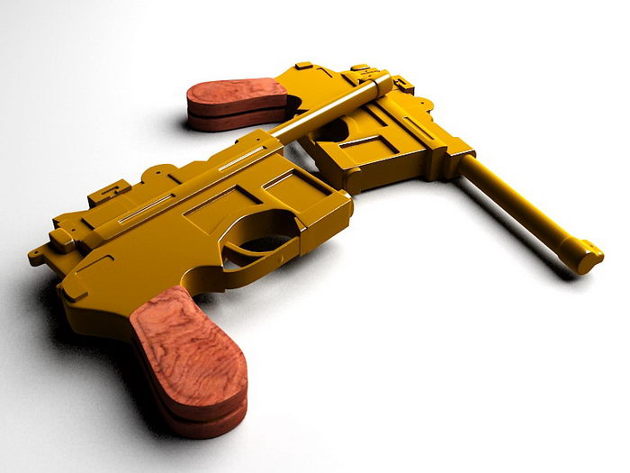 Mauser 9mm Luger 3d rendering