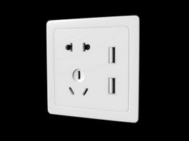 Socket with USB Port Outlet 3d preview