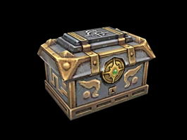 Treasure chest with gold | 3D model