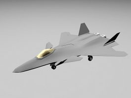 China J-20 Stealth Fighter Junk 3d model preview