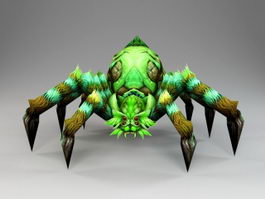 Green Spider Monster 3d model preview