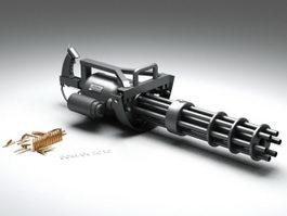 M134 Minigun Machine Gun 3d model preview