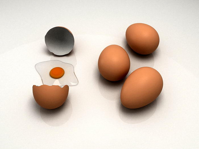 Chicken Eggs 3d rendering