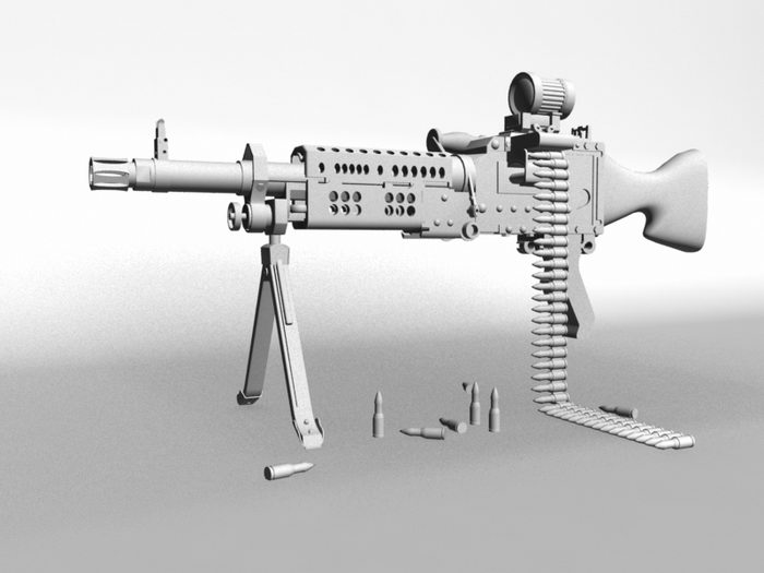 Light Machine Gun 3d rendering