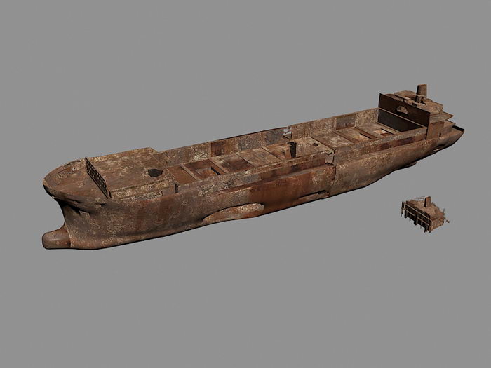 Rusty Ship Wreck 3d rendering