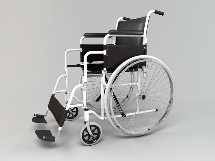 Folding Wheelchair 3d rendering