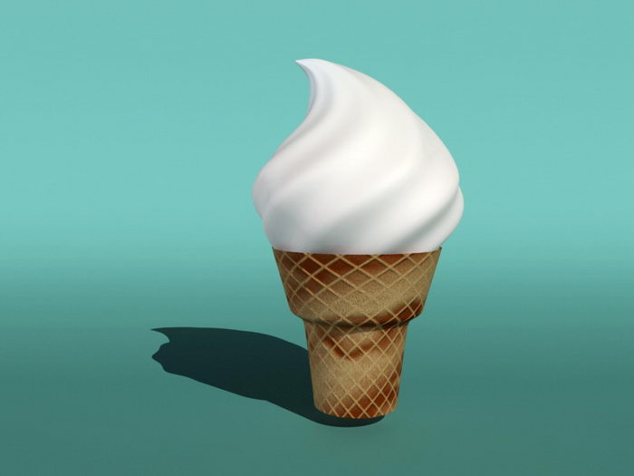 Ice Cream Cone 3d model Maya files free download
