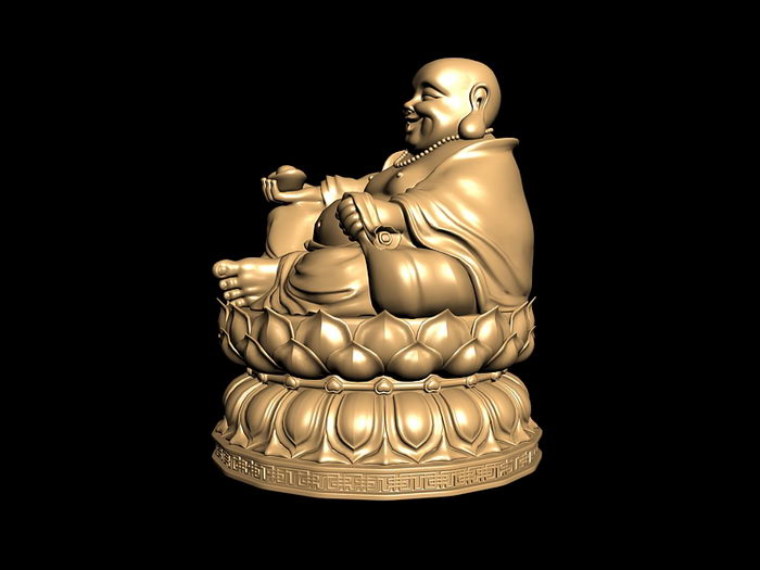 Budai Buddha Statue 3d rendering