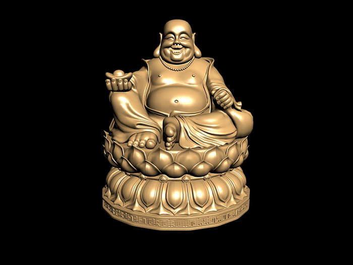 Budai Buddha Statue 3d rendering