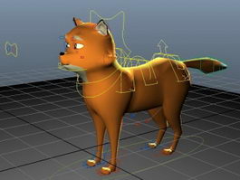 Rigged Fox 3d model preview