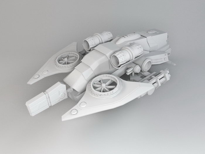 Sci-Fi Gunship Concept 3d rendering