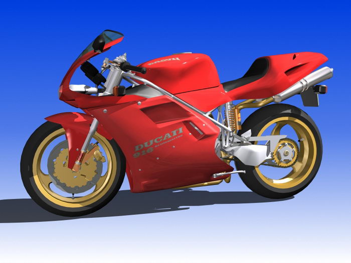 Ducati 916 Sport Bike 3d rendering