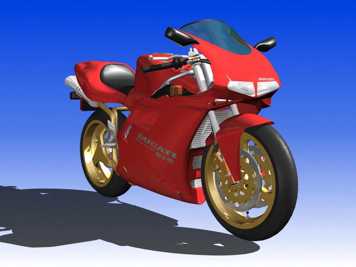 Ducati 916 Sport Bike 3d rendering