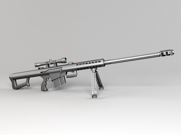 Barrett M82A1 Sniper 3D Model.