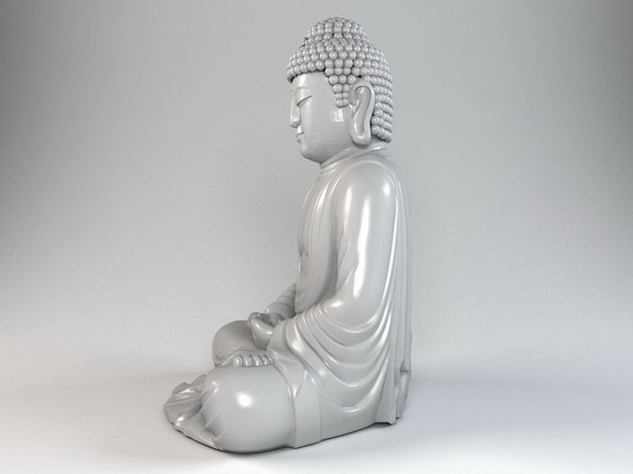 Amitabha Buddha Statue 3d rendering