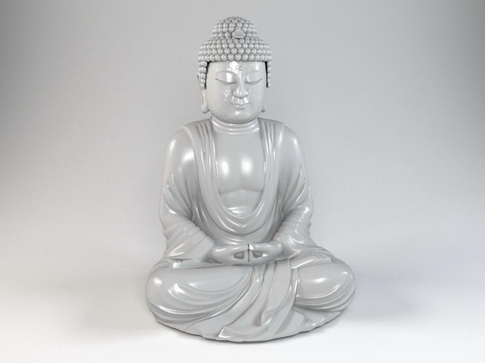 Amitabha Buddha Statue 3d rendering