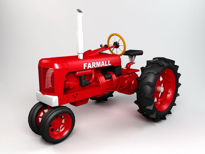 Farmall Tractor 3d rendering