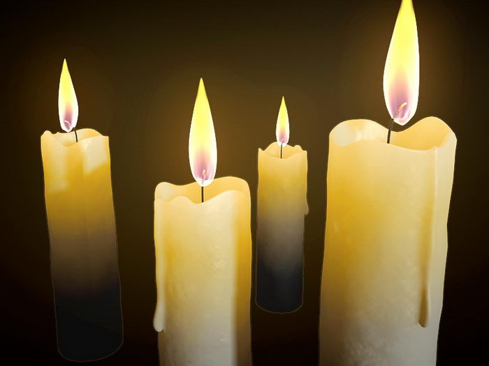 Beautiful Burning Candles 3d model 3ds Max files free