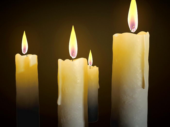 Beautiful Burning Candles 3d model 3ds Max files free