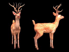 Male Sika Deer 3d model preview