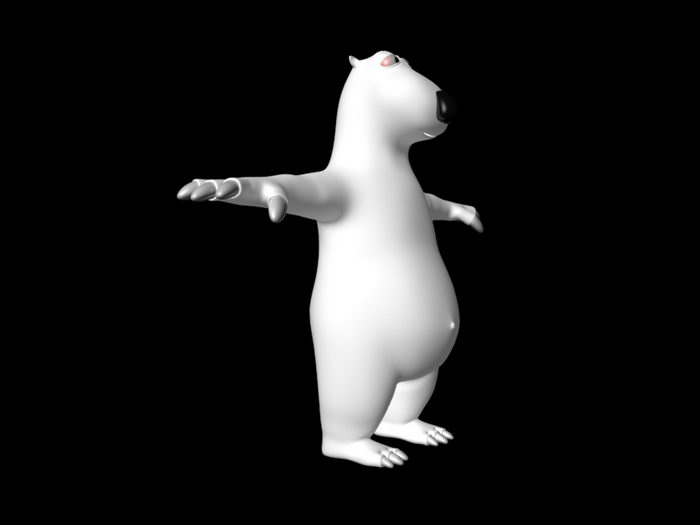 Backkom Bear Cartoon Rig 3d rendering