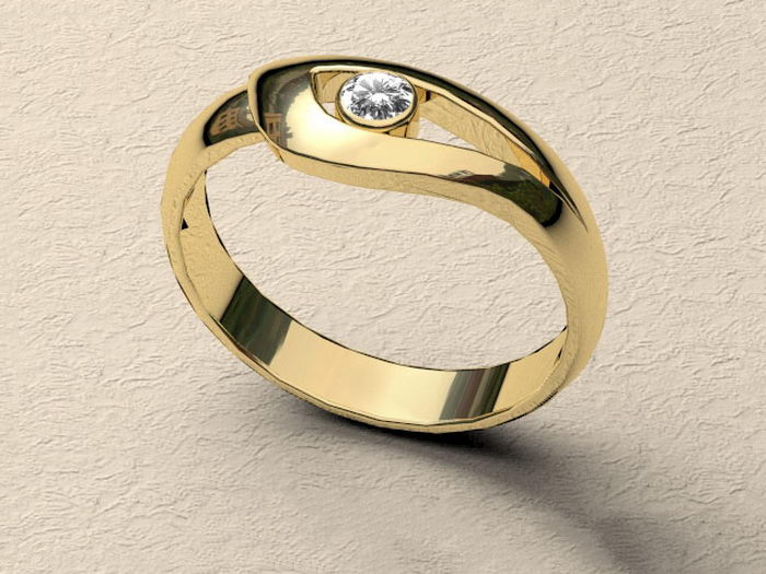 Gold Ring 3d rendering