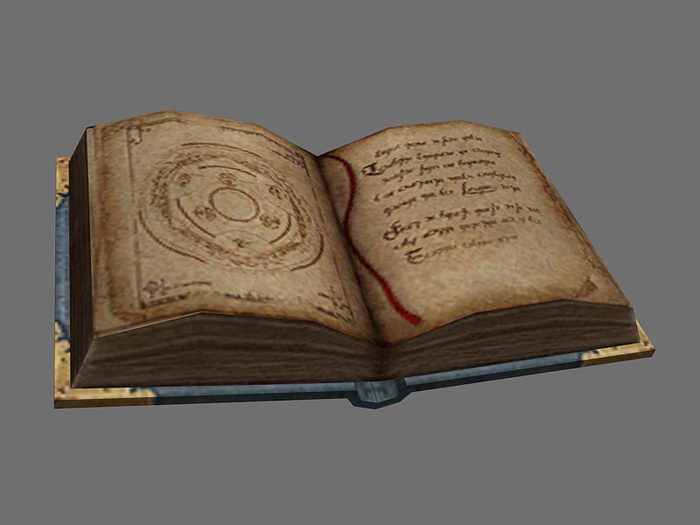 Old Magic Book 3d rendering