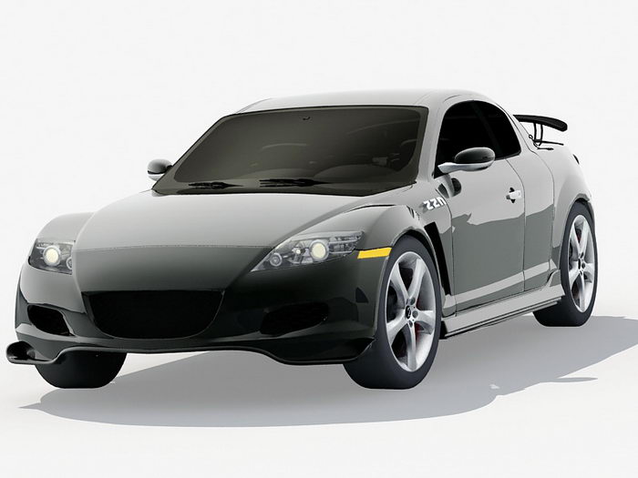 Coupe Car Black 3d rendering