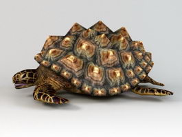 Yellow and Black Turtle 3d model preview