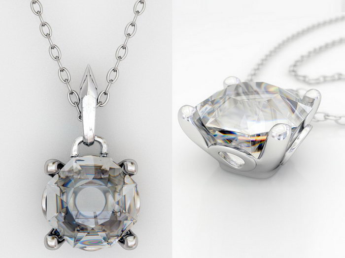 Diamond Necklace 3d rendering