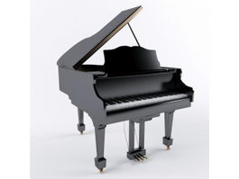 Black Grand Piano 3d model preview
