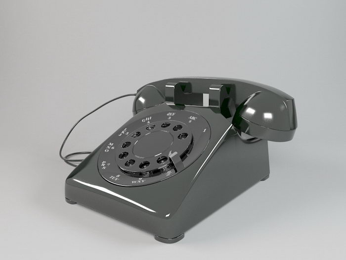 Black Telephone 3d rendering