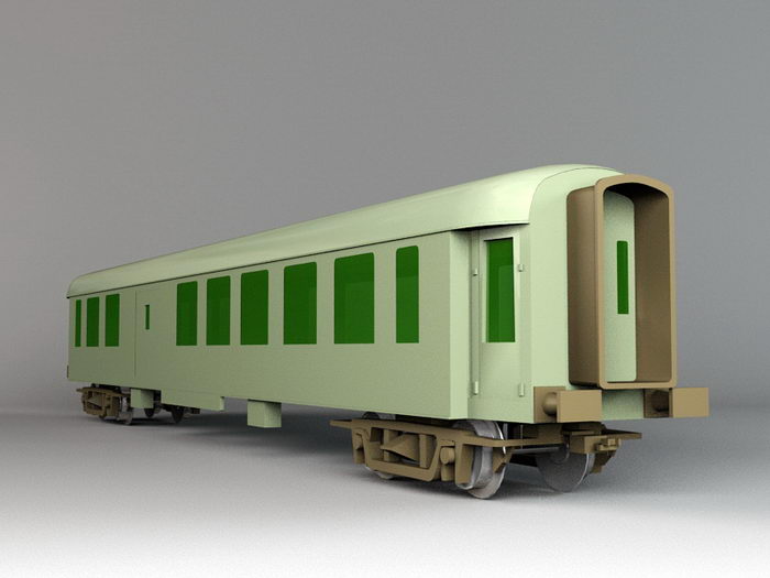 Old Passenger Train Car 3d rendering