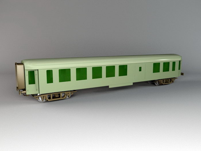 Old Passenger Train Car 3d rendering