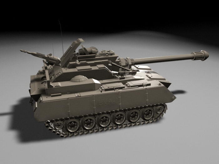 Future Army Tank 3d rendering