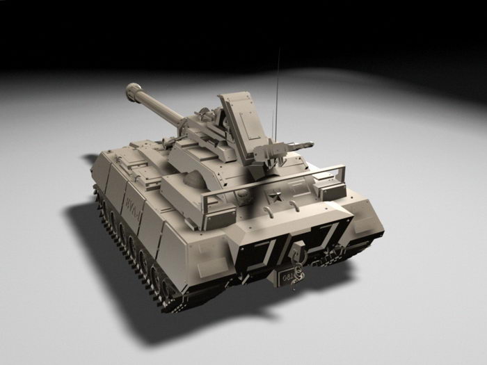 Future Army Tank 3d rendering
